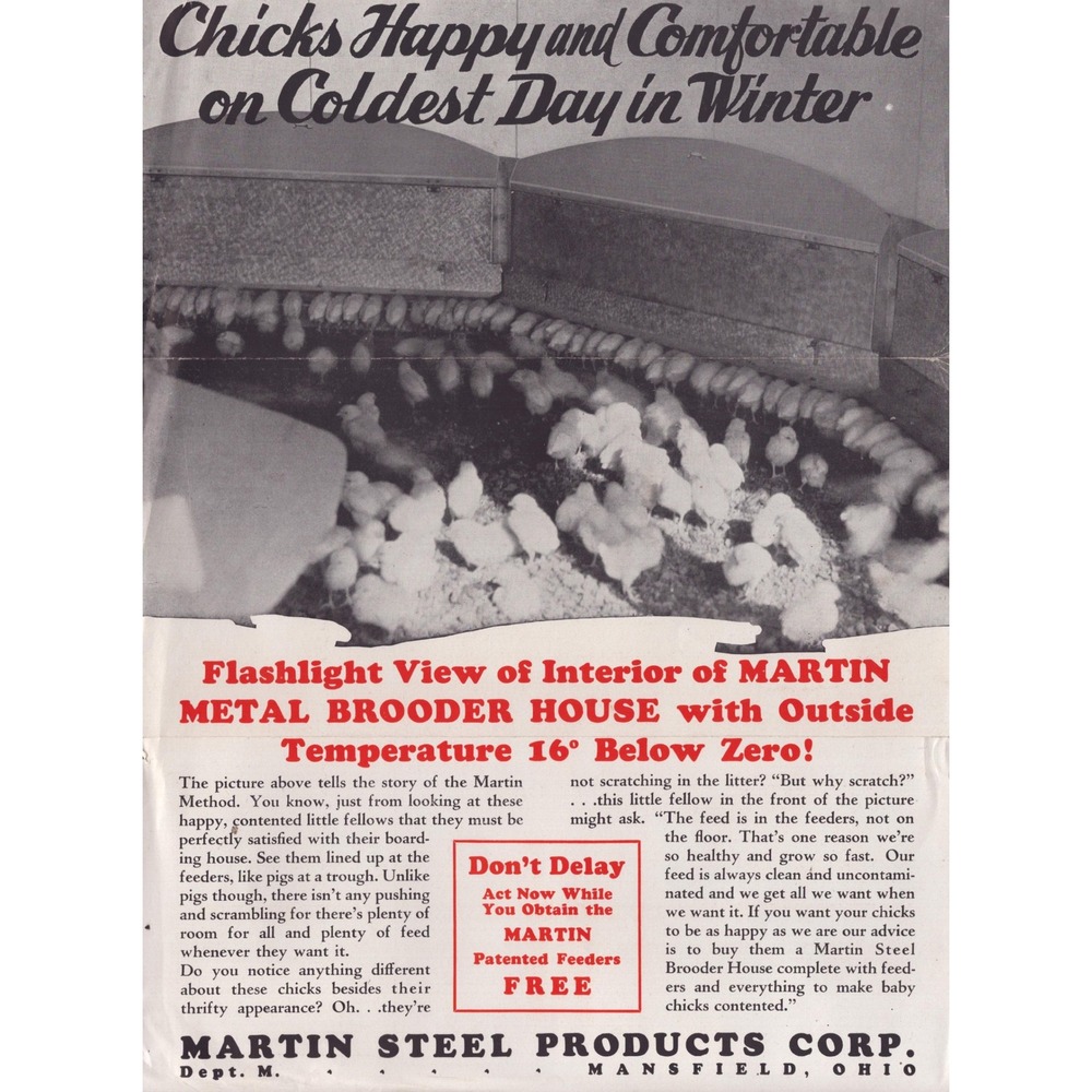 Vintage Martin Metal Brooder House Print Ad Martin Steel Products Corp Ohio - Picture 1 of 1